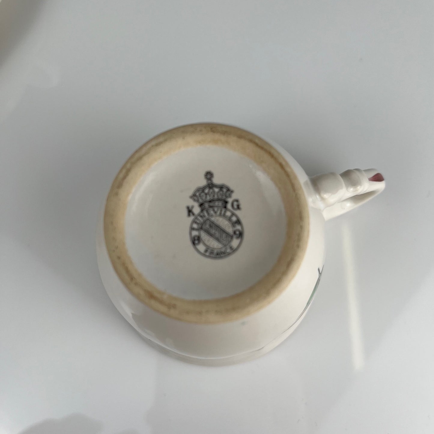Set de 5 tasses + soucoupes KG Luneville – modèle Réverbère