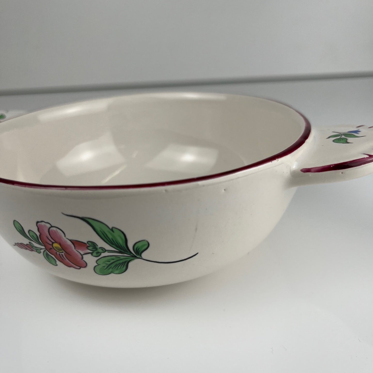 Rare Bol avec oreille et couvercle KG Luneville – modèle Réverbère