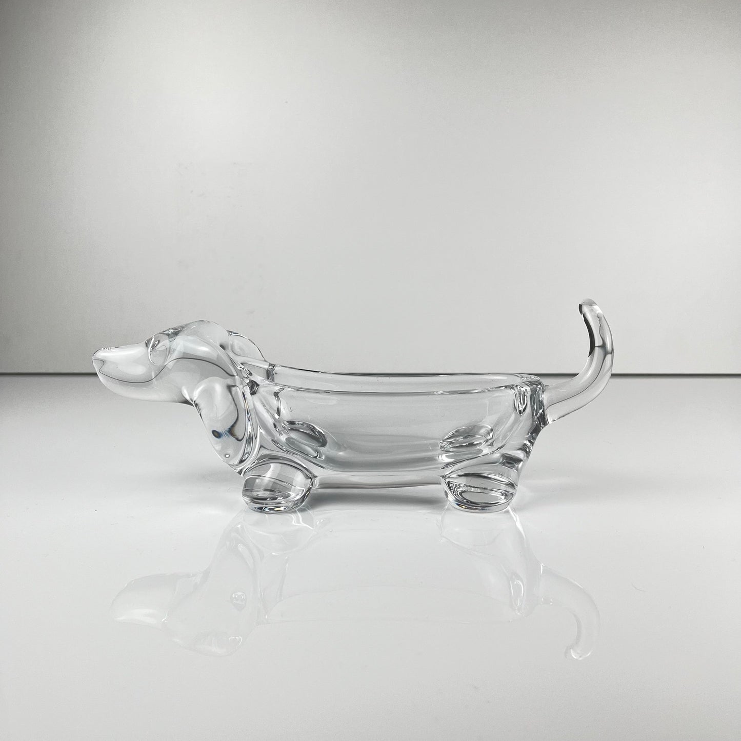 Vide poche Teckel en cristal, 1960