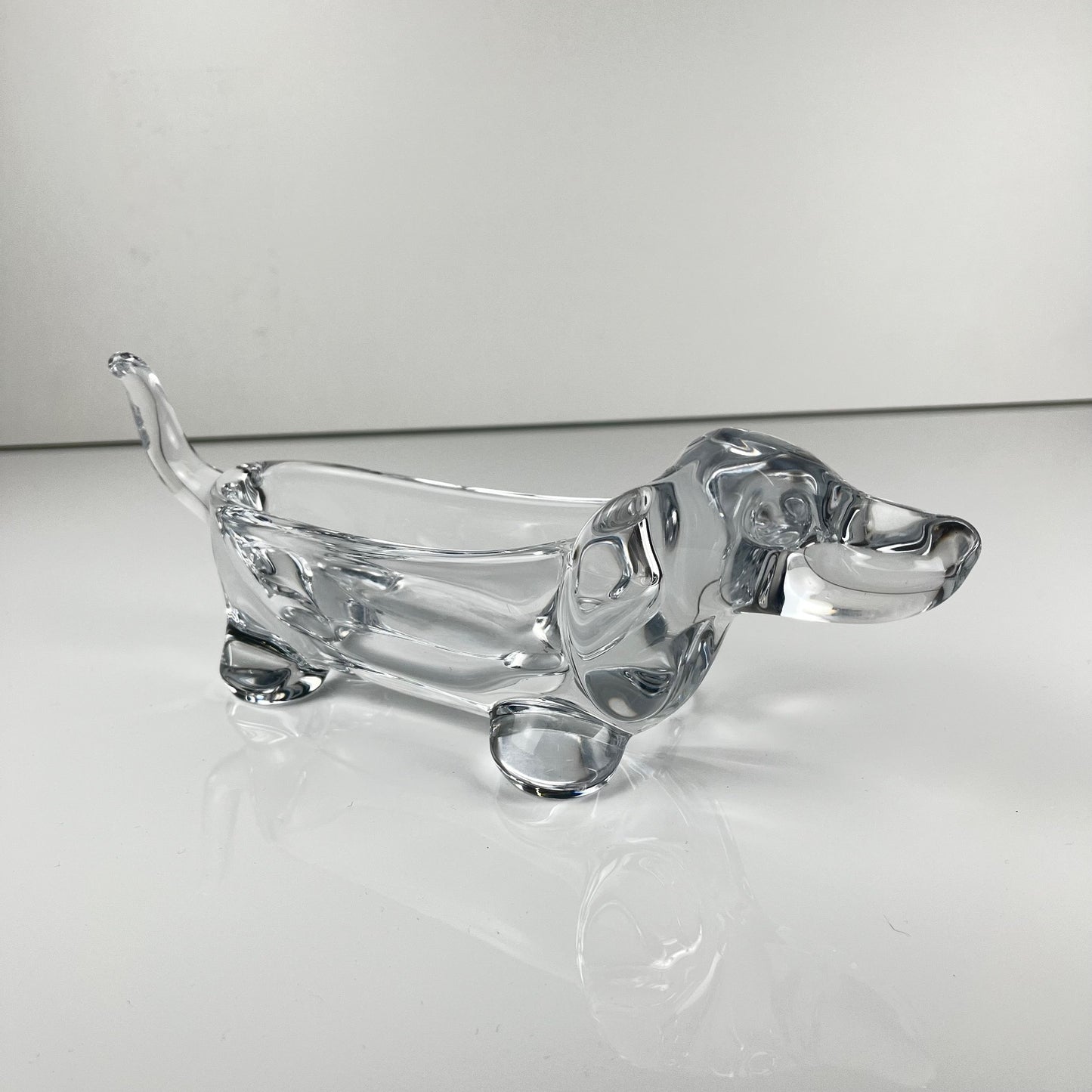 Vide poche Teckel en cristal, 1960
