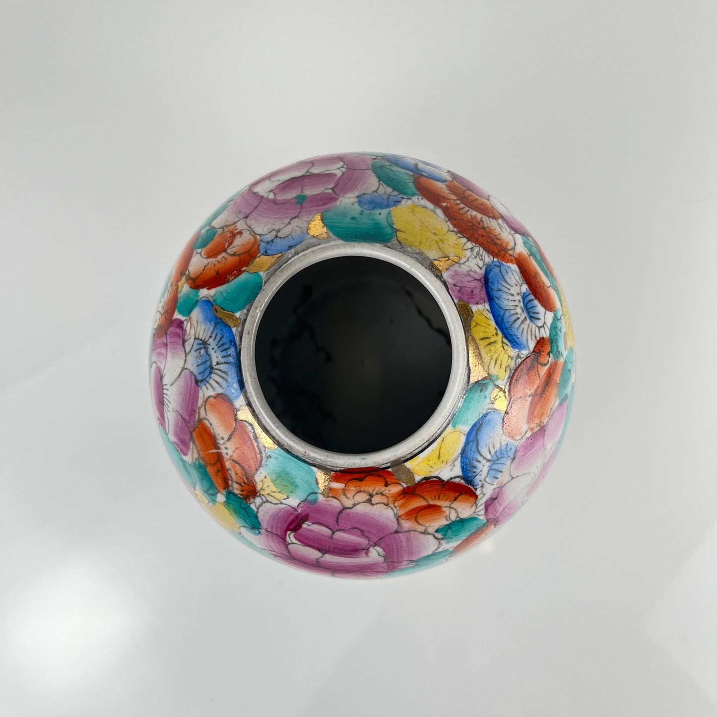 Vase chinois vintage en porcelaine émaillée, 1950/70