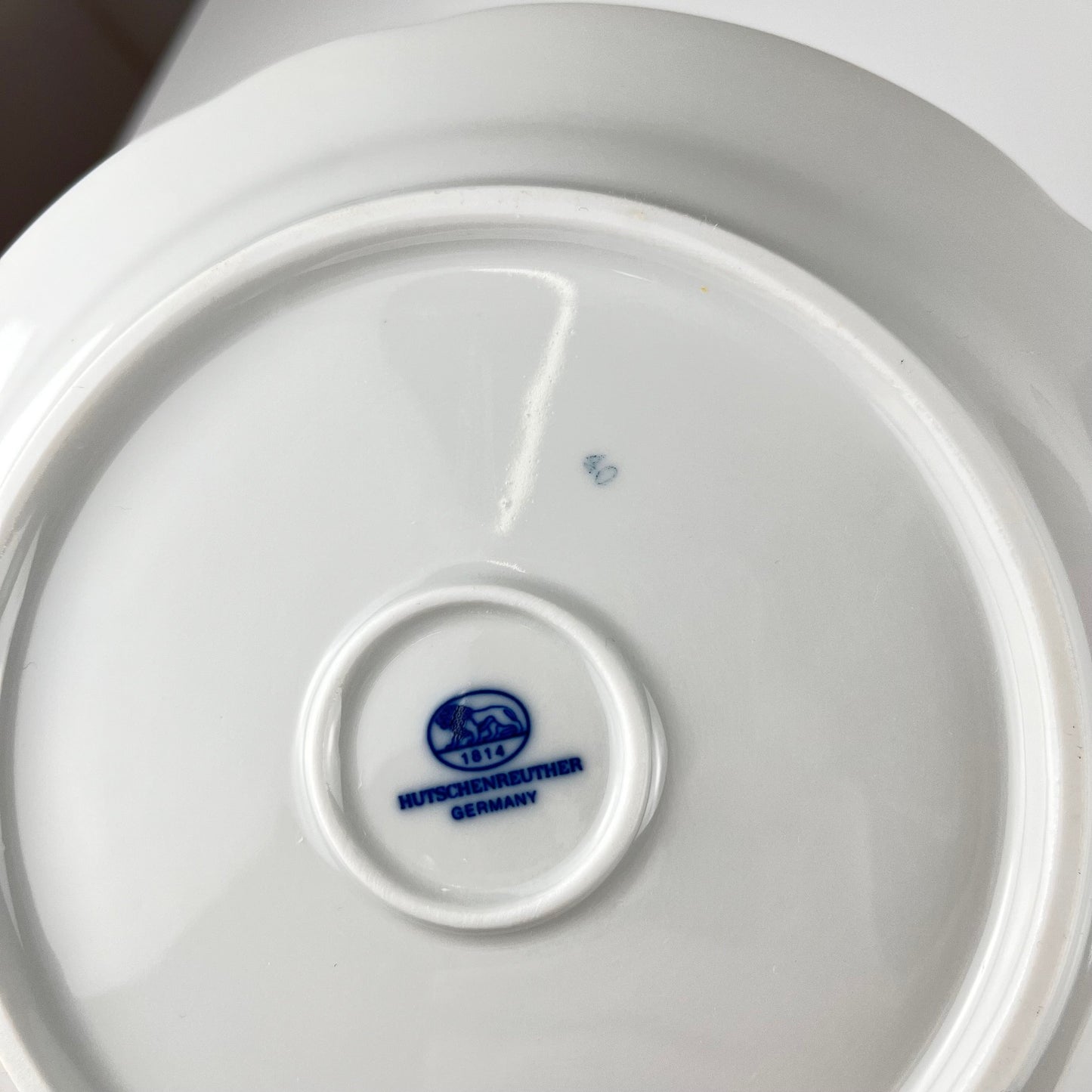 Grand Beurrier rond Hutschenreuther oignon bleu porcelaine Allemagne vintage rare