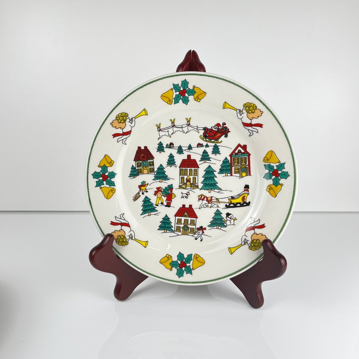 Set de 6 assiettes à dessert de noël , 1980