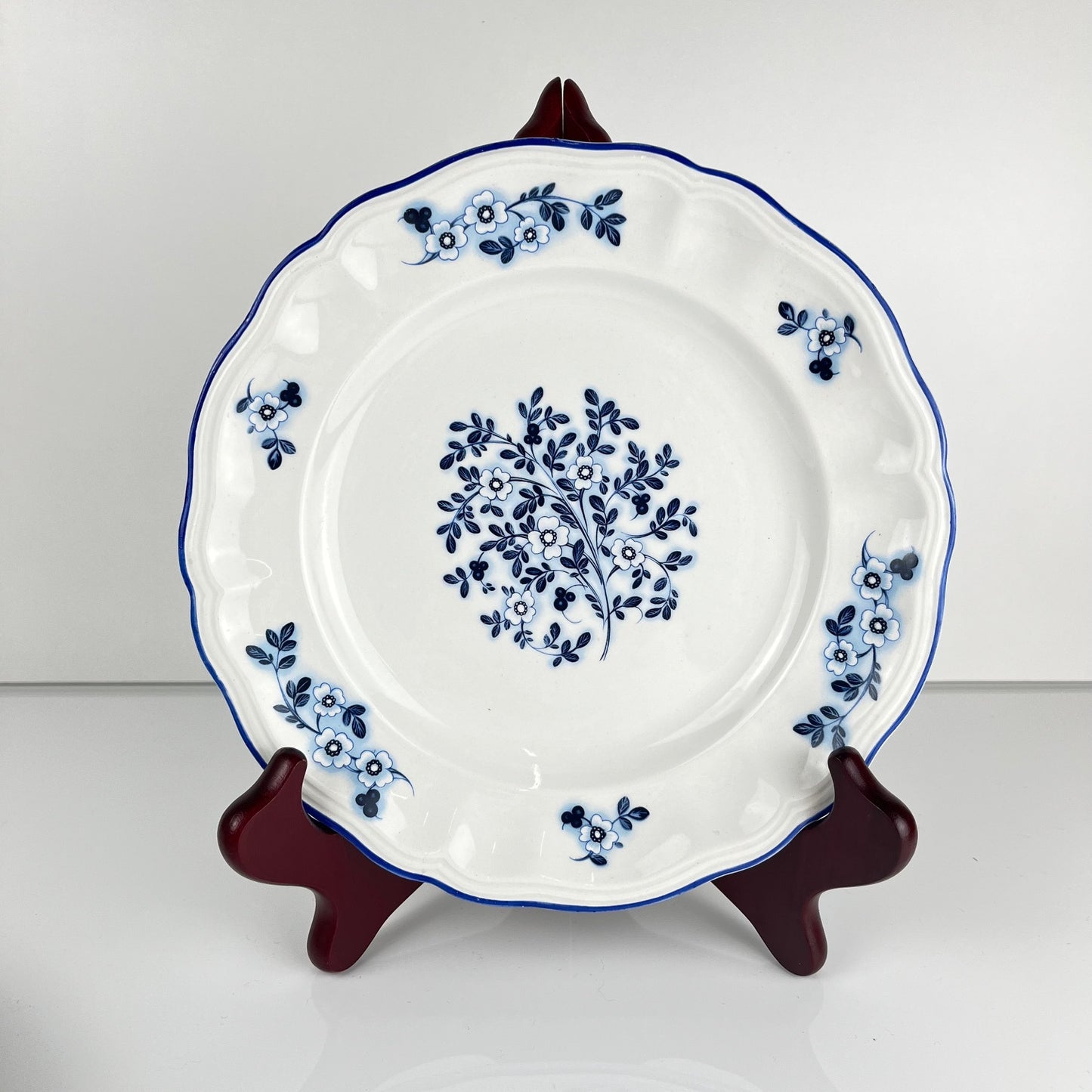 Set de 6 assiettes à dessert Fleurs bleues, KG Lunéville