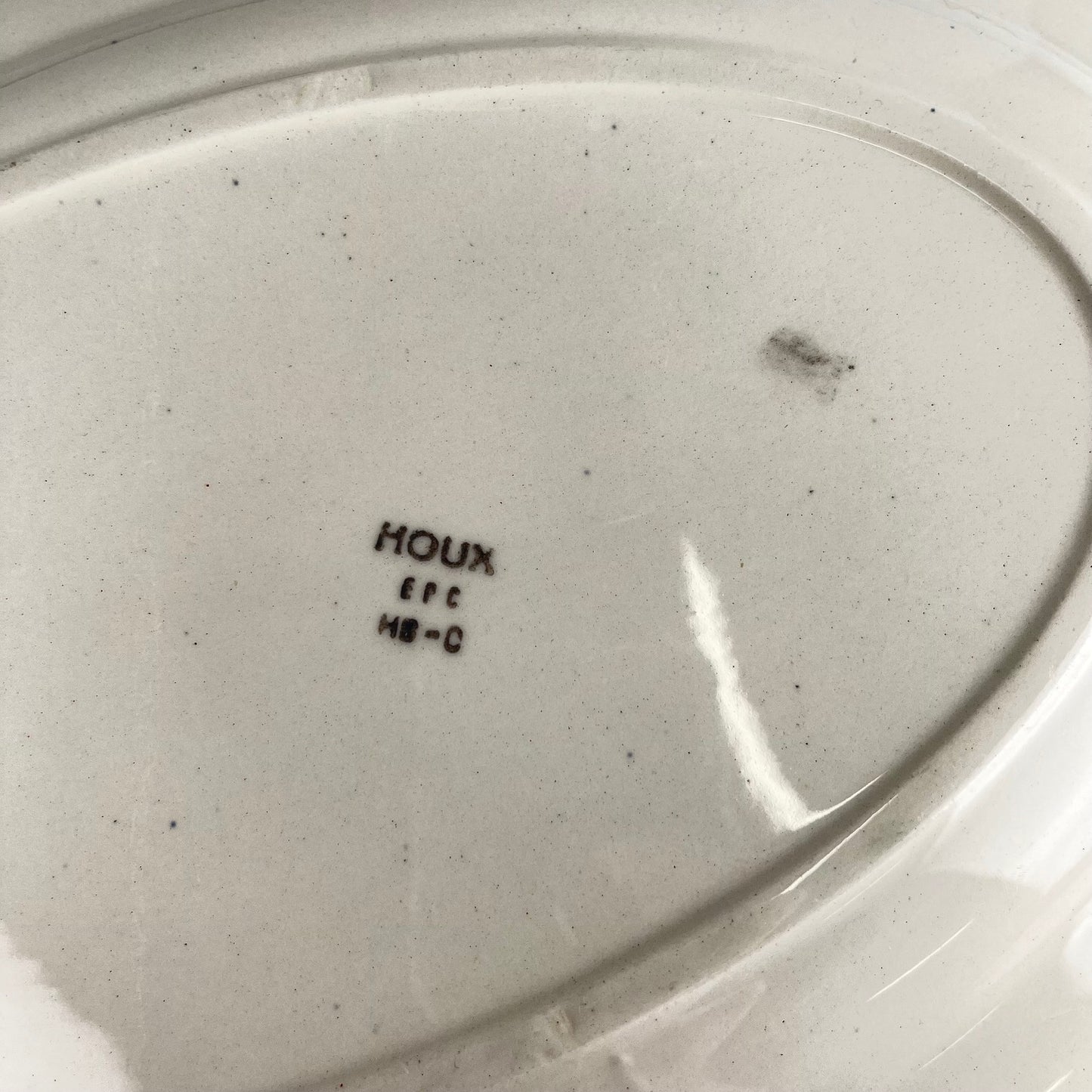 Grand plat ovale "houx" terre de fer
