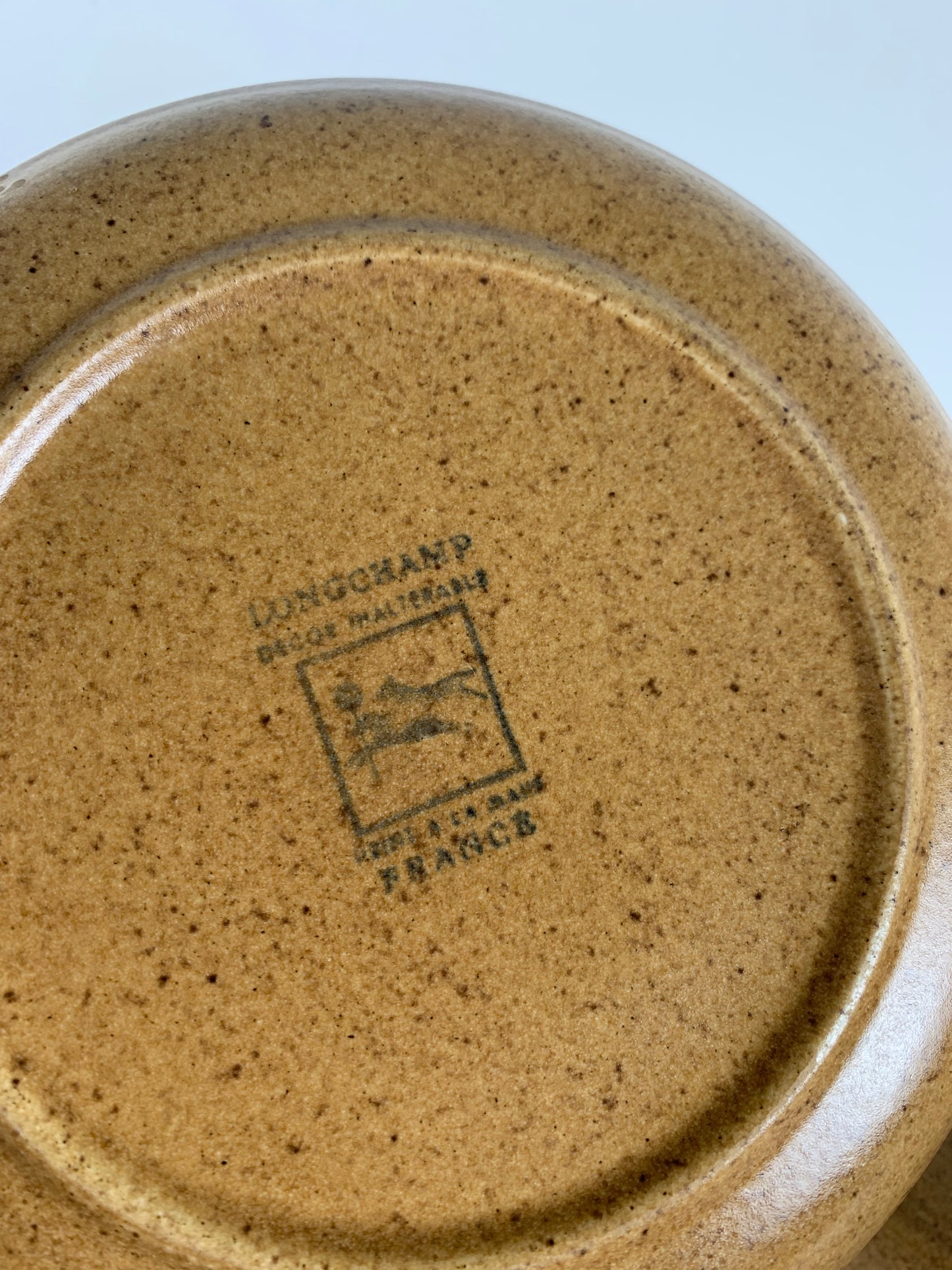 Set of 10 dessert plates, Longchamp glazed stoneware, 1970