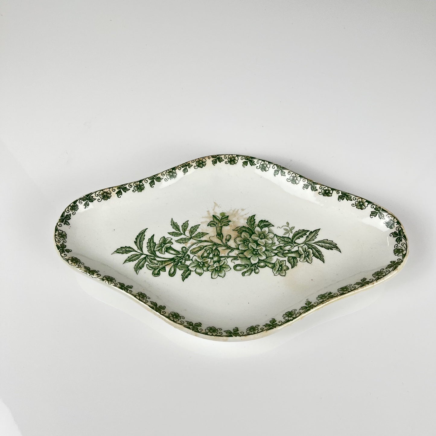 Rare "Denise" Ironstone Ravier by St Amand, green, early 20th century