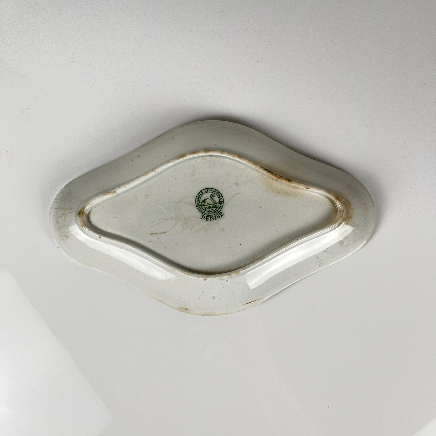 Rare "Denise" Ironstone Ravier by St Amand, green, early 20th century