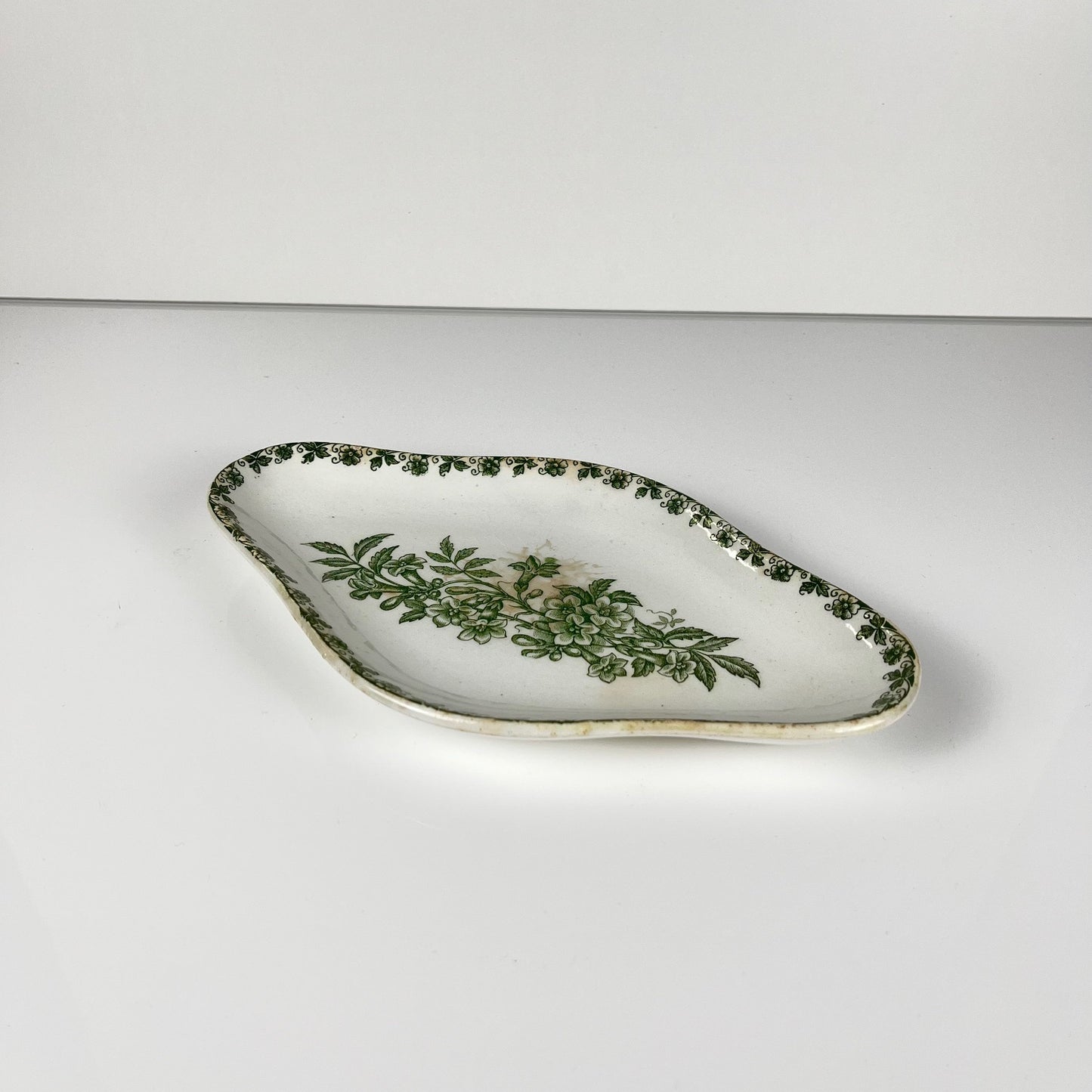 Rare "Denise" Ironstone Ravier by St Amand, green, early 20th century
