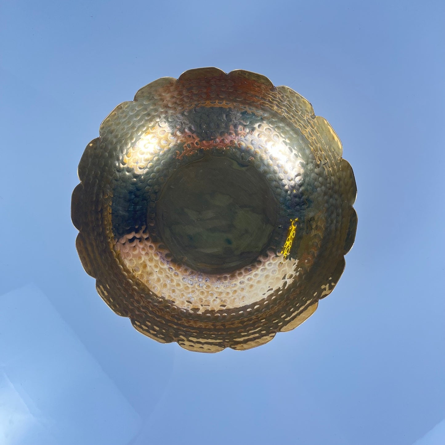 Indian cup in gold hammered metal, EPNS
