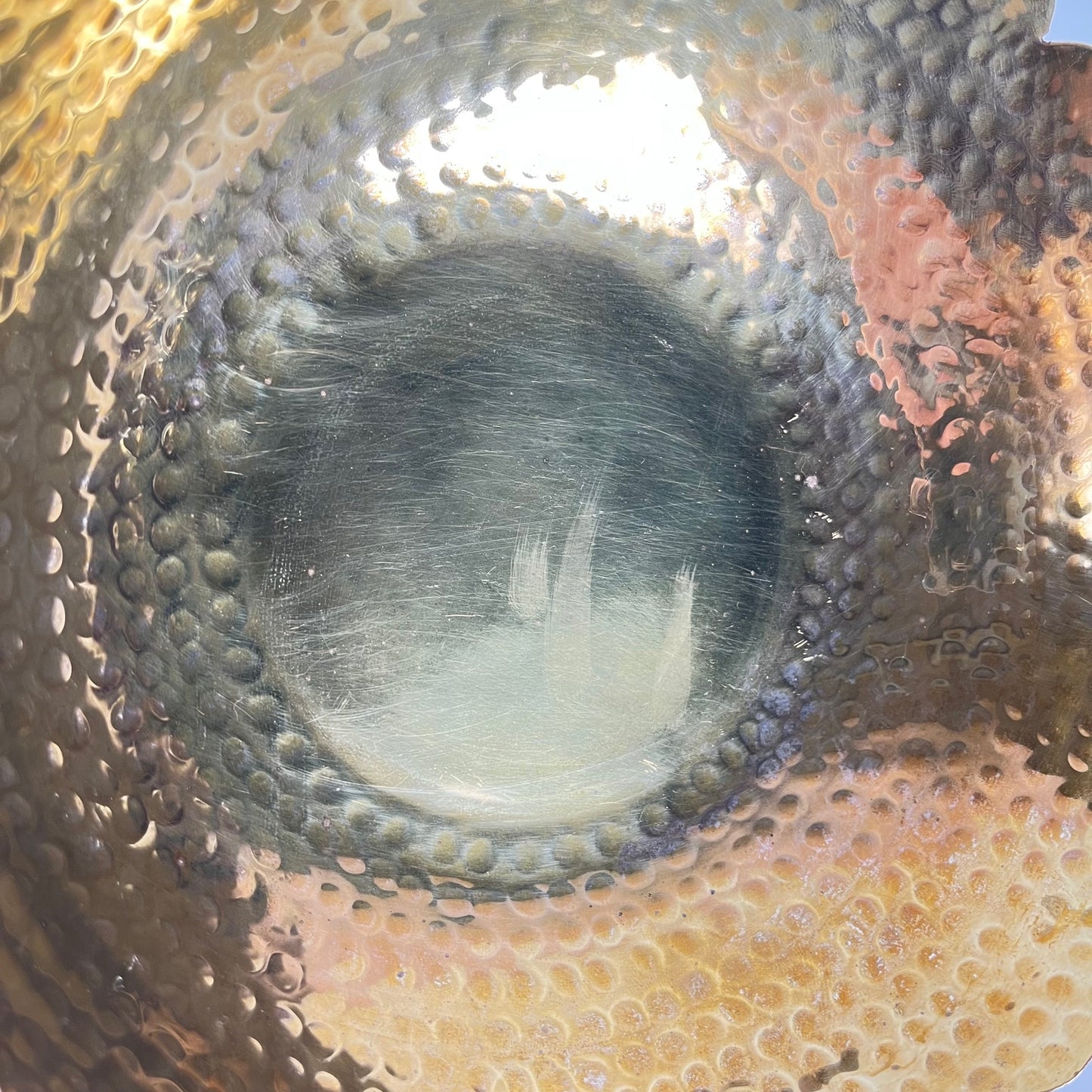 Indian cup in gold hammered metal, EPNS