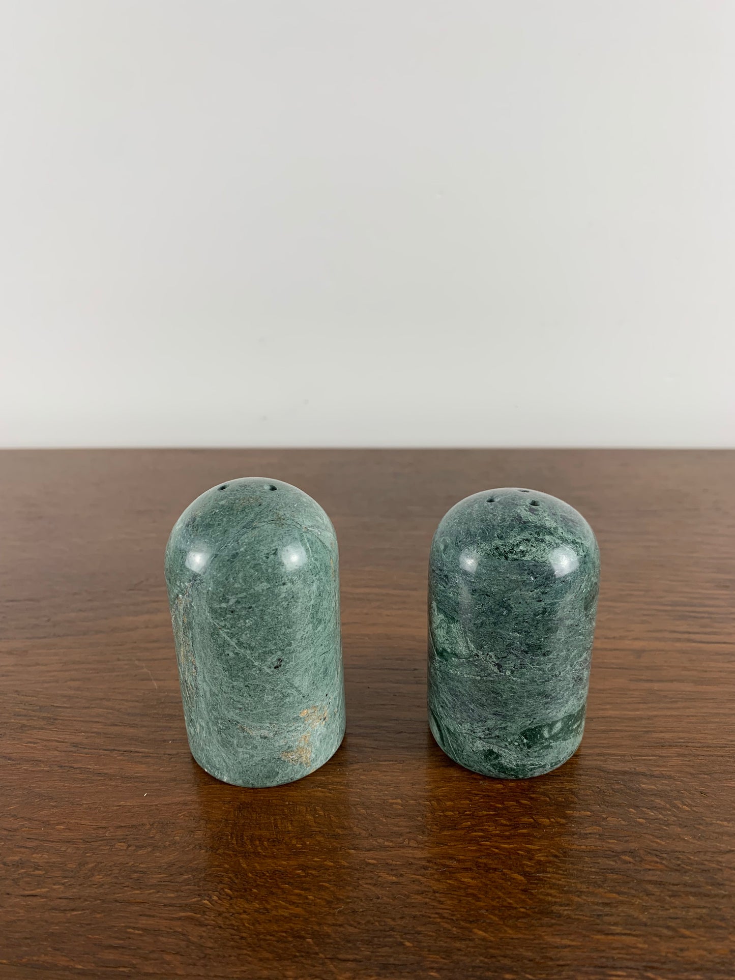 Vintage Green Marble Salt and Pepper Shaker Set