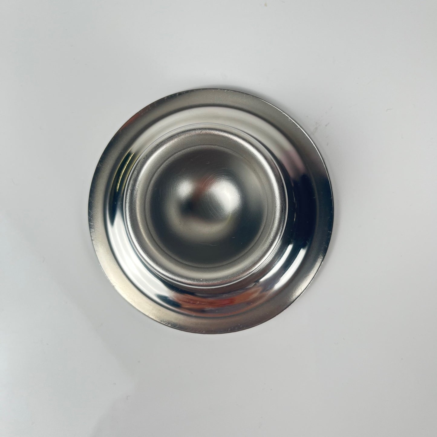 Set of 3 stainless steel egg cups, 1970
