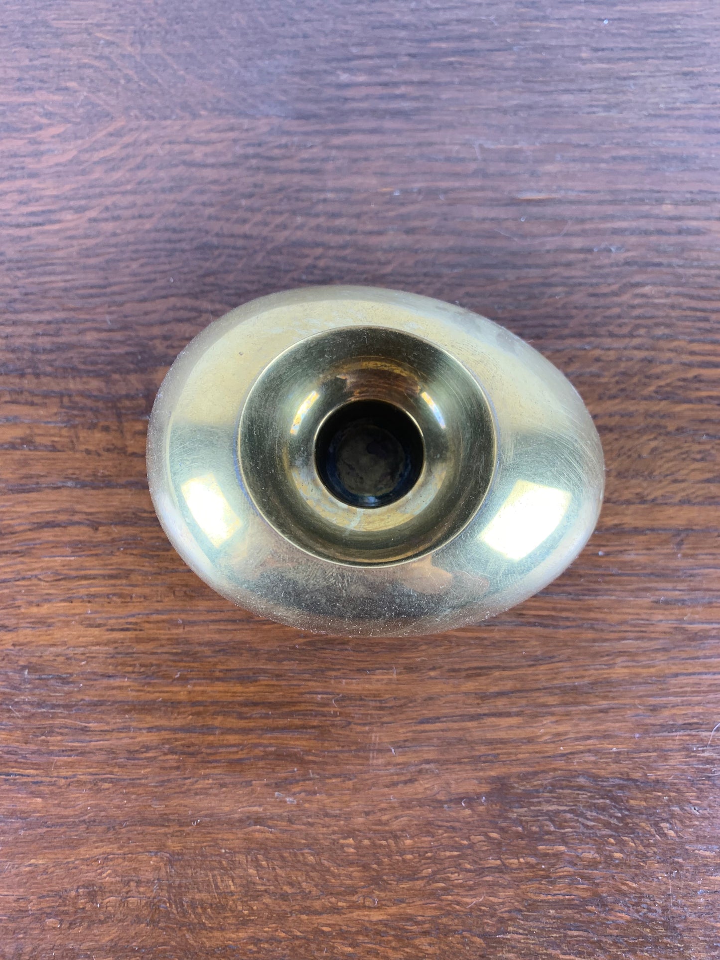 Brass “egg” candle holder by Carl Cohr - 1950s, Denmark