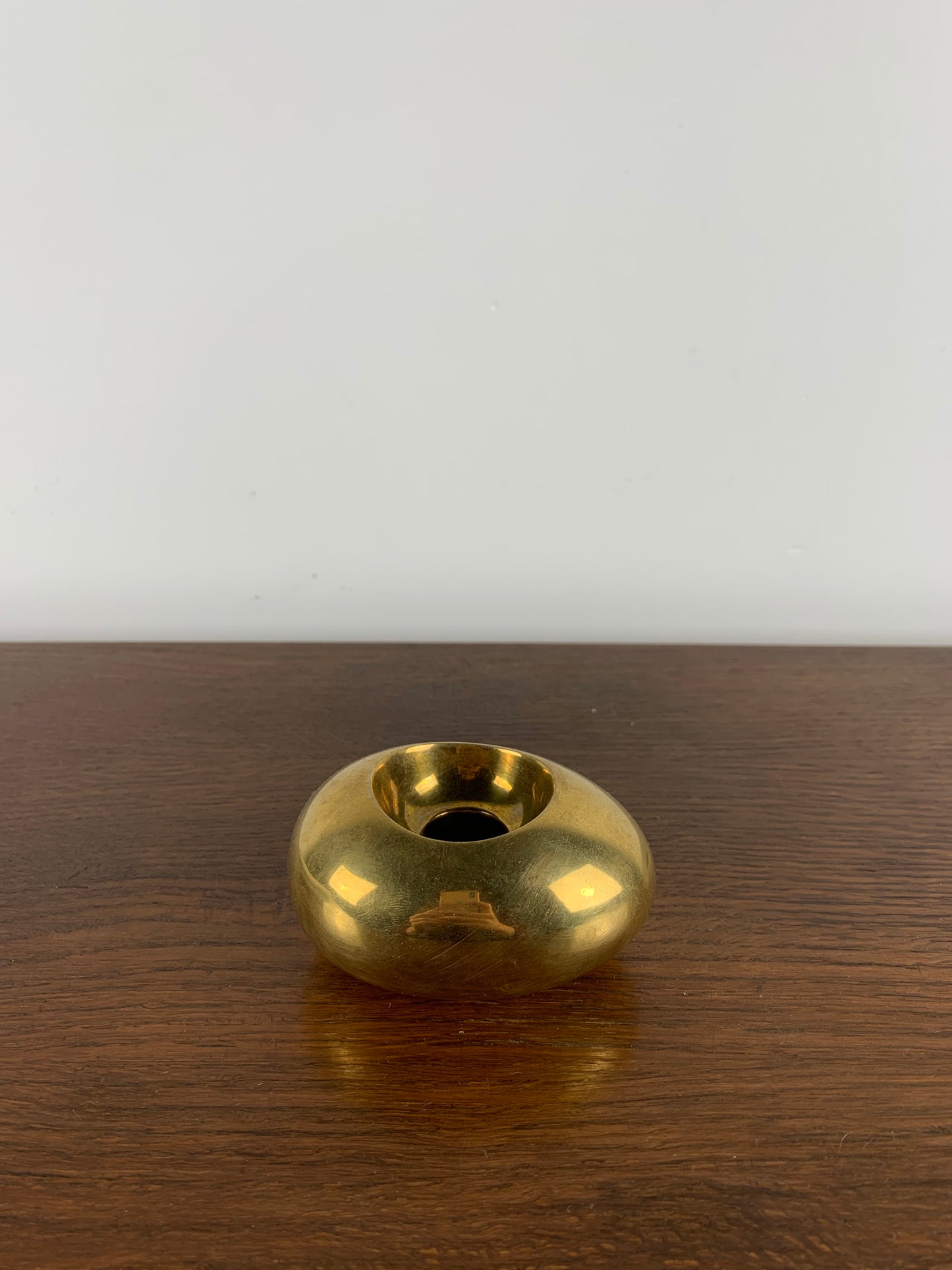 Brass “egg” candle holder by Carl Cohr - 1950s, Denmark