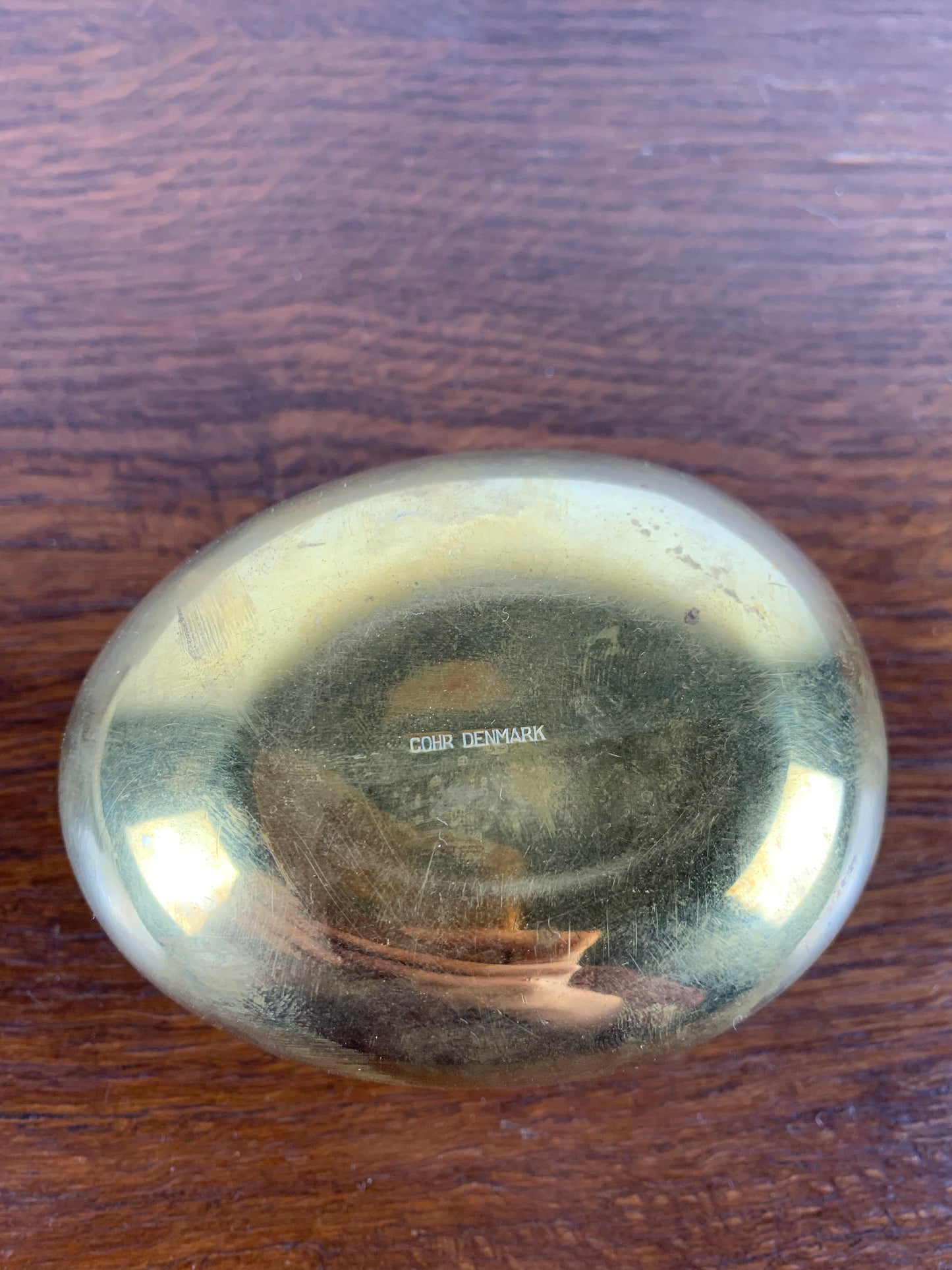 Brass “egg” candle holder by Carl Cohr - 1950s, Denmark