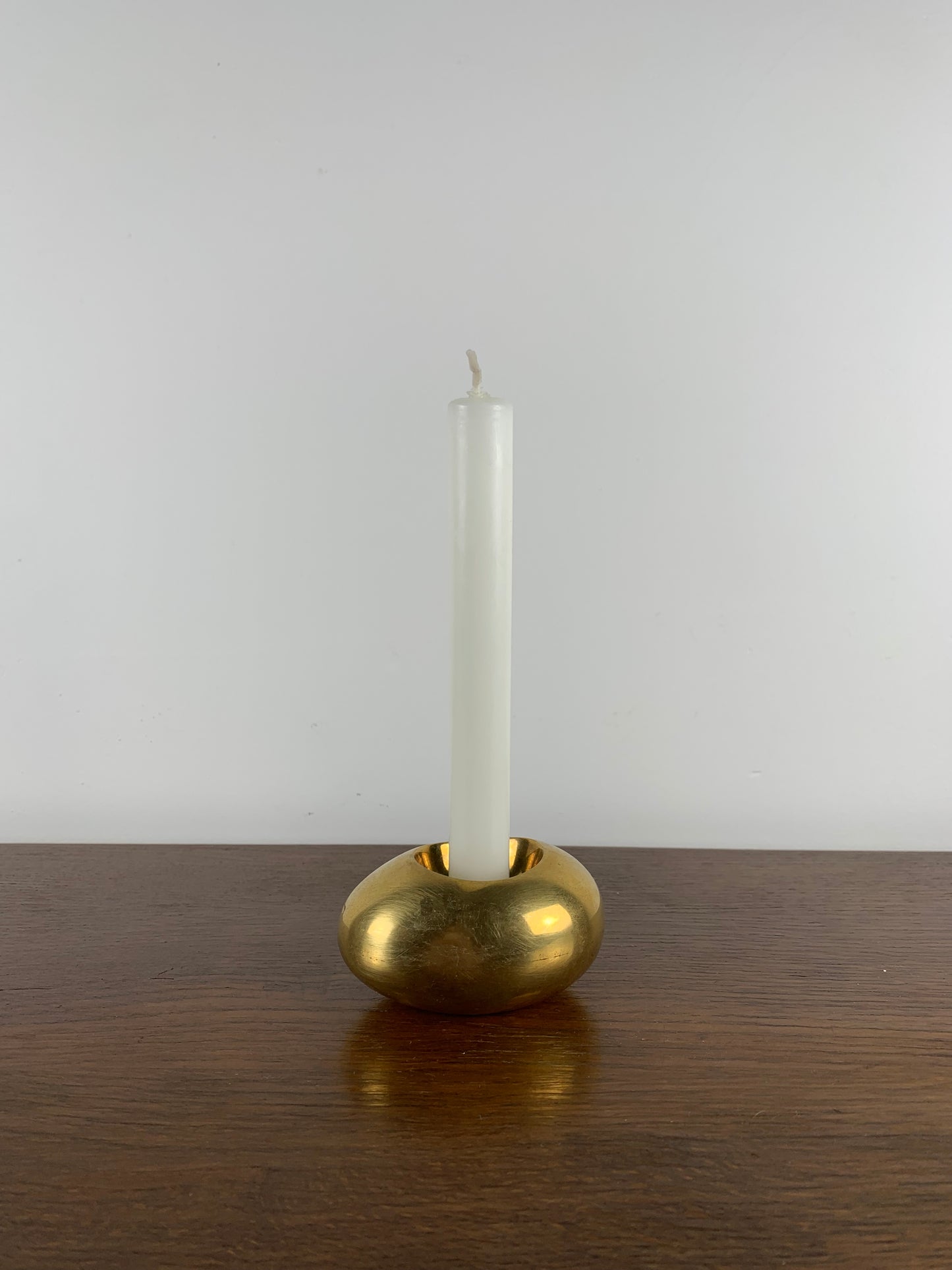 Brass “egg” candle holder by Carl Cohr - 1950s, Denmark
