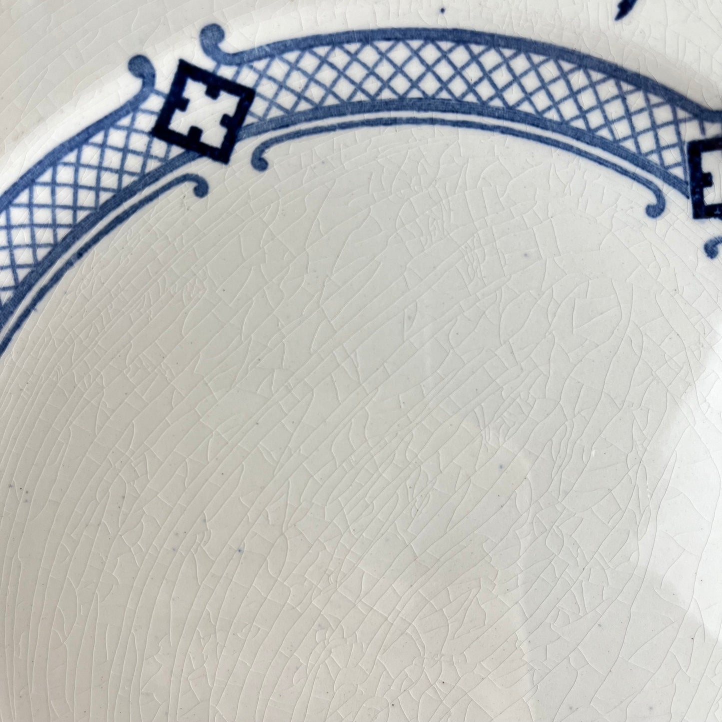 Set of 6 dinner plates, Ironstone, KG Lunéville, "Jane" pattern, blue, 1890-1915