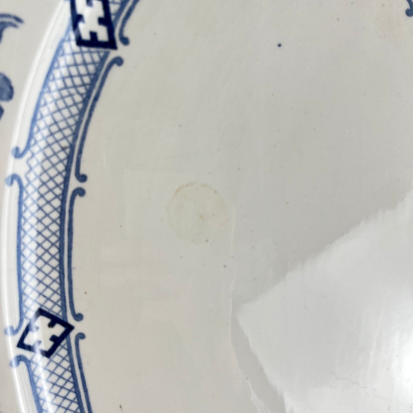 Large Oval Ironstone Platter, KG Lunéville, "Jane" pattern, blue, 1890-1915