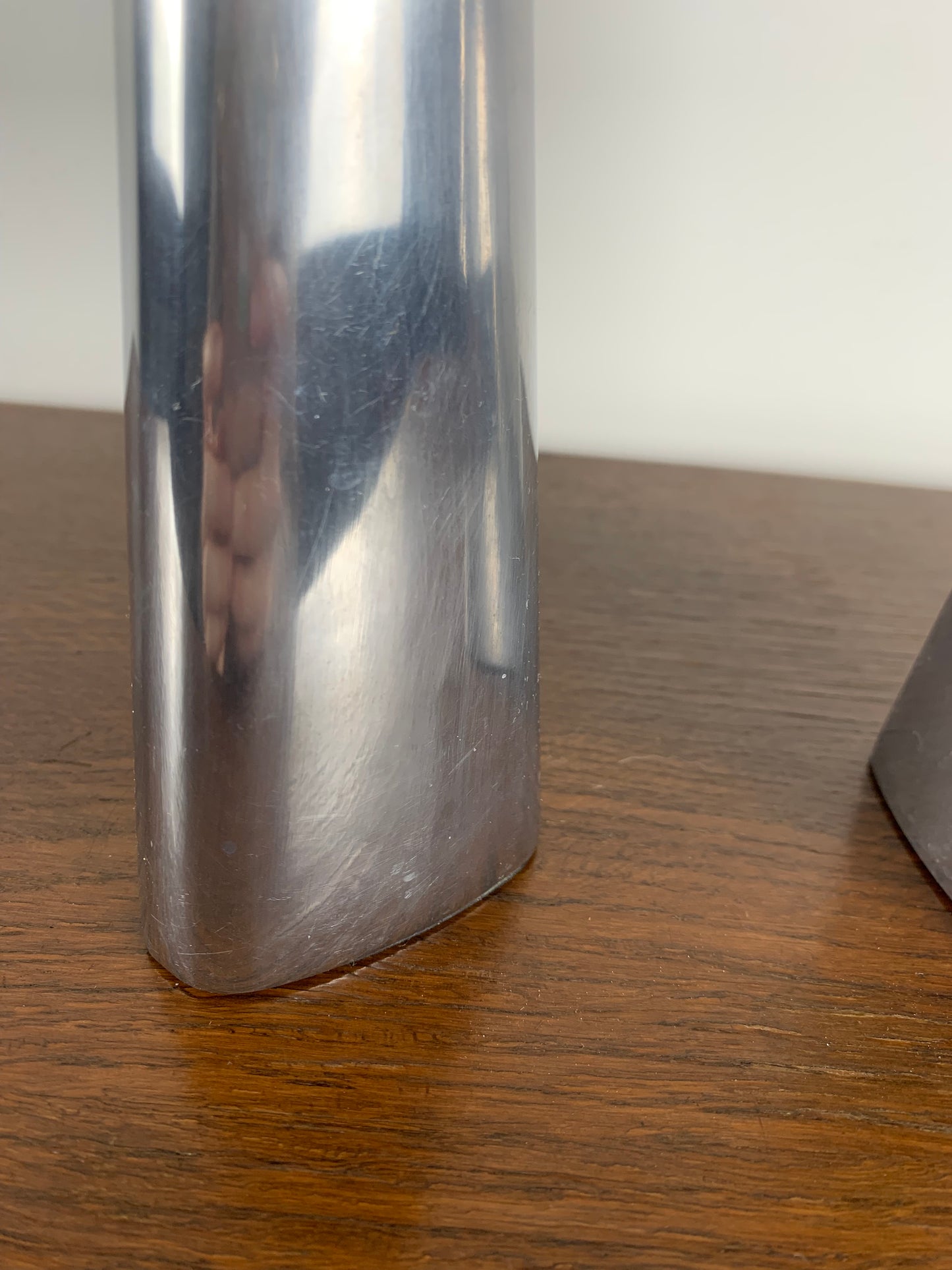 Duo de bougeoir en aluminium argenté, Ikea 1980