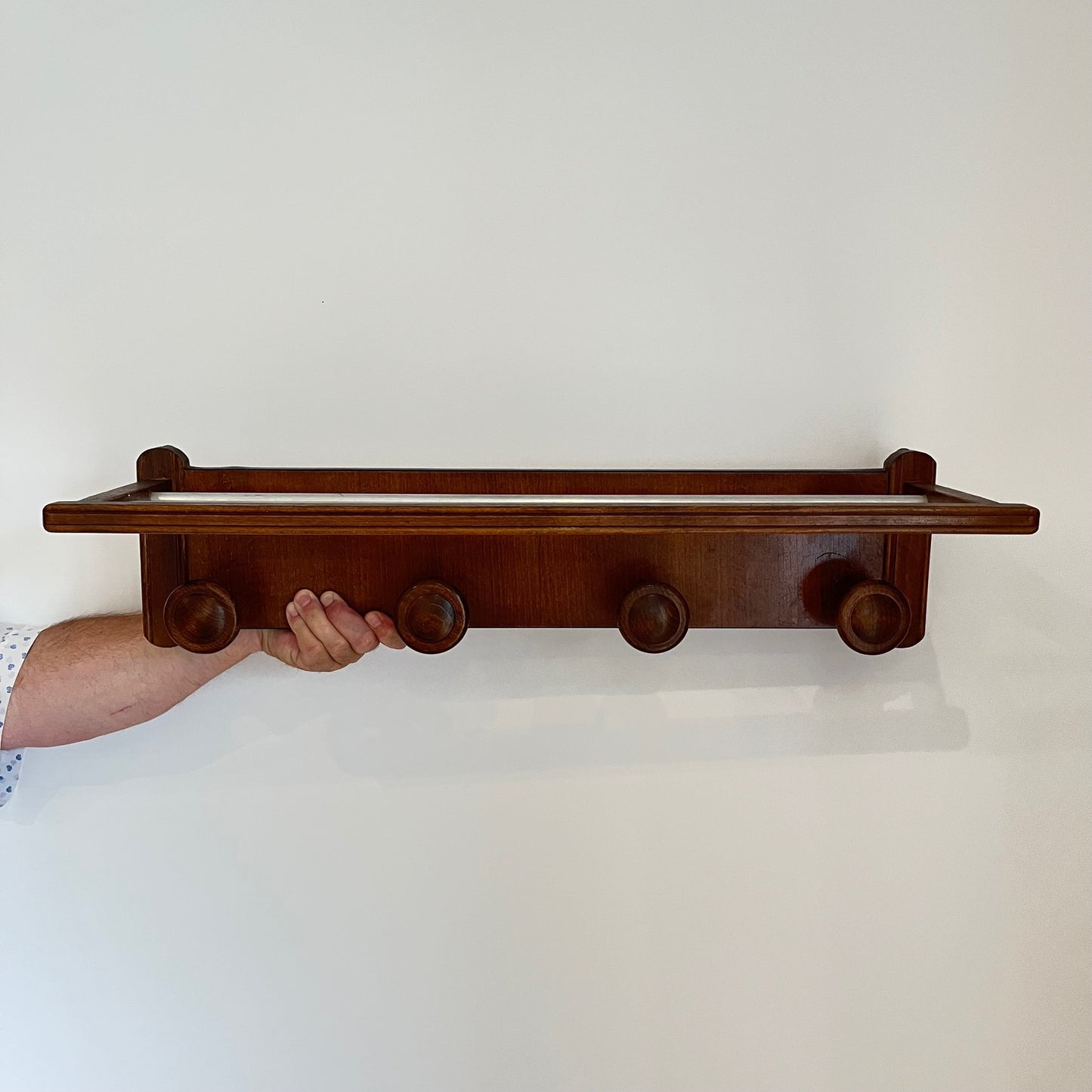 Porte manteau mural et porte chapeau en bois , 1960/70