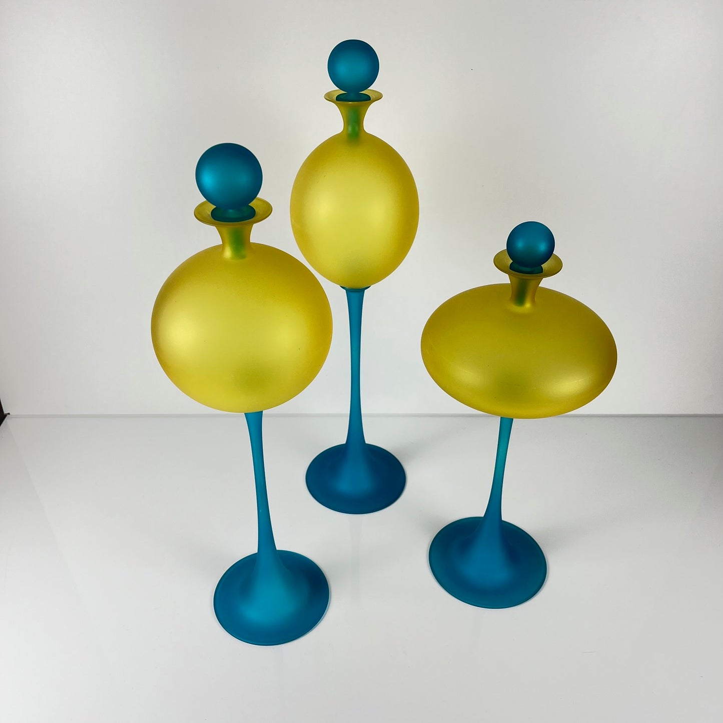 Set de 3 vases sculpturaux en verre de Murano par Cesare Toffolo, Italie, 1990s