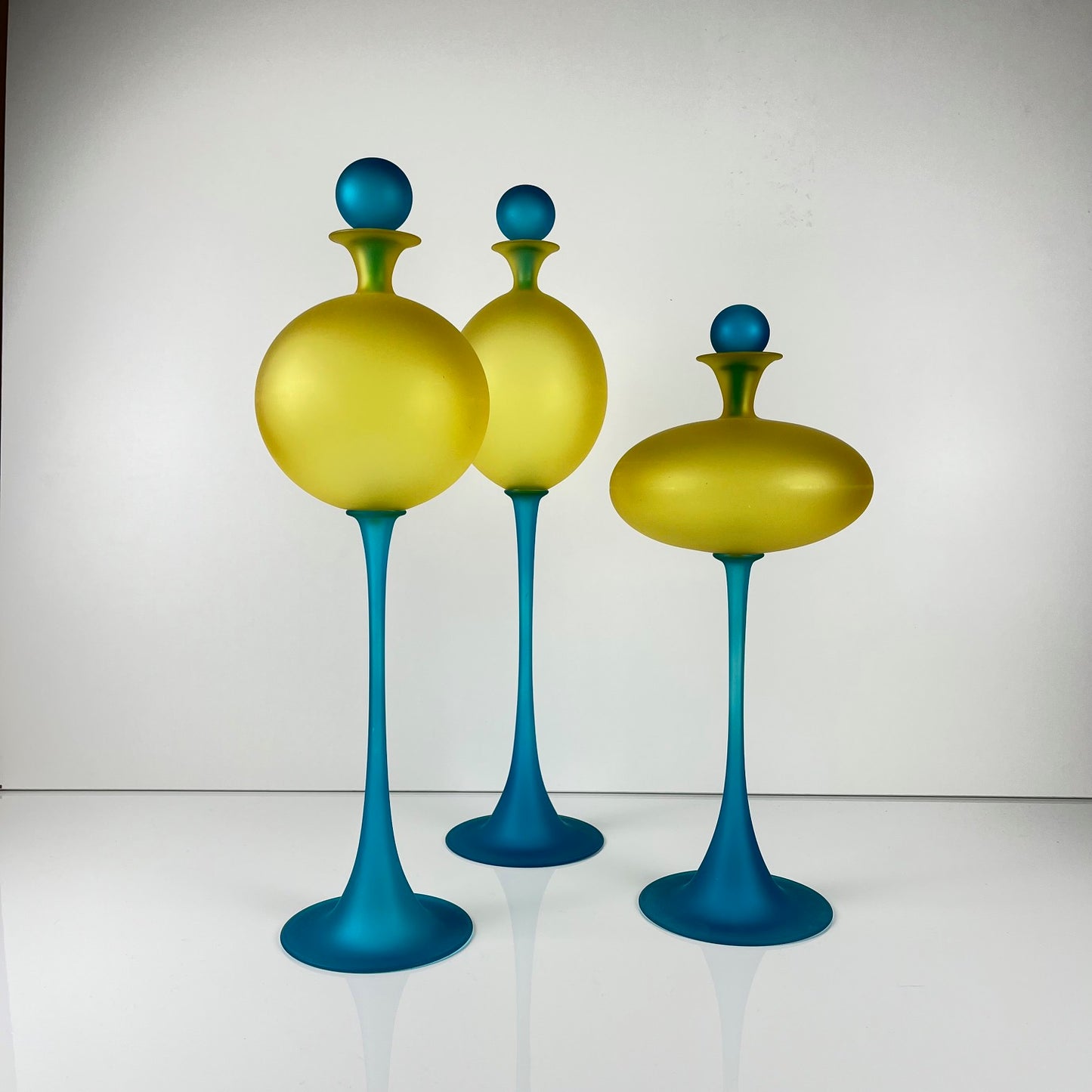 Set de 3 vases sculpturaux en verre de Murano par Cesare Toffolo, Italie, 1990s