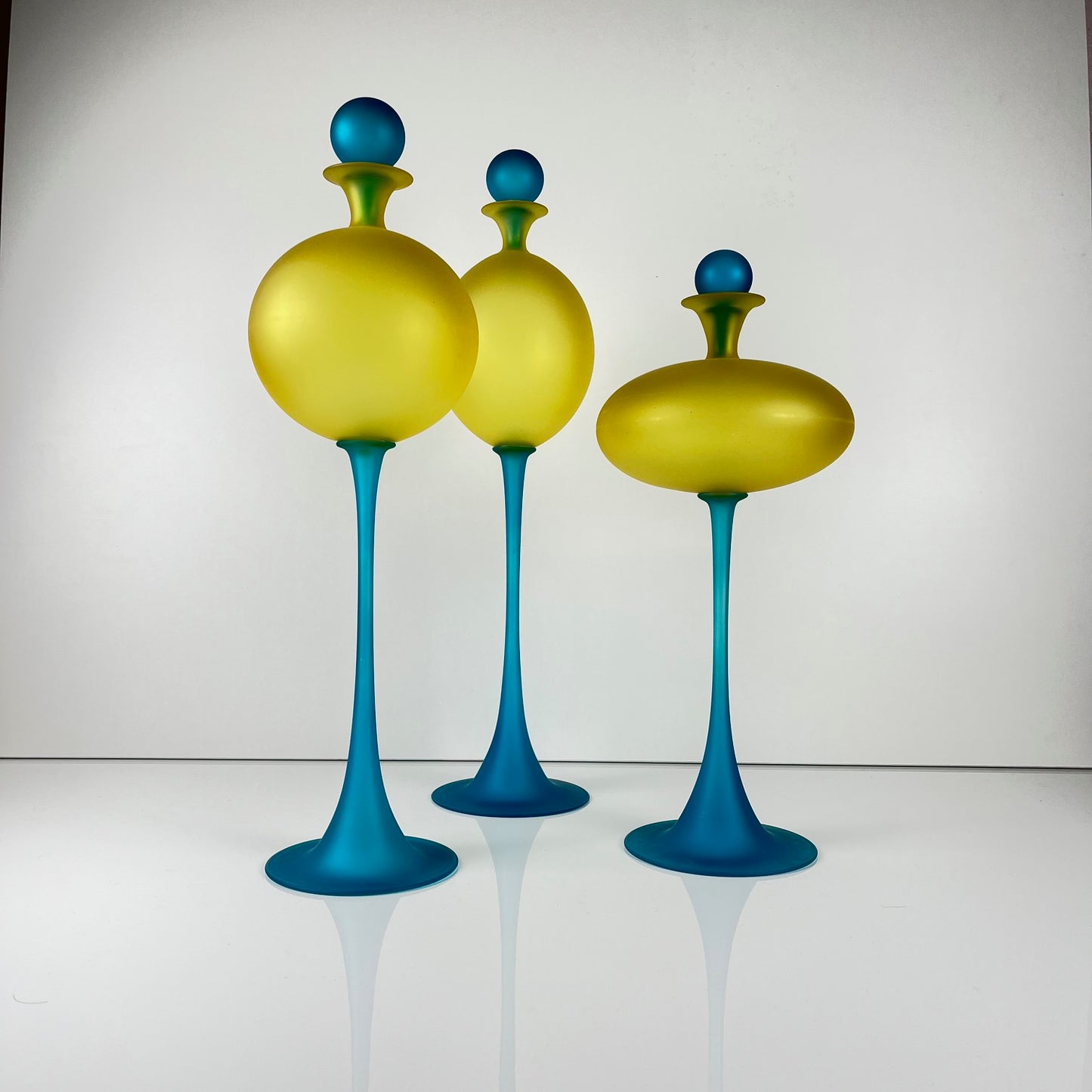 Set de 3 vases sculpturaux en verre de Murano par Cesare Toffolo, Italie, 1990s
