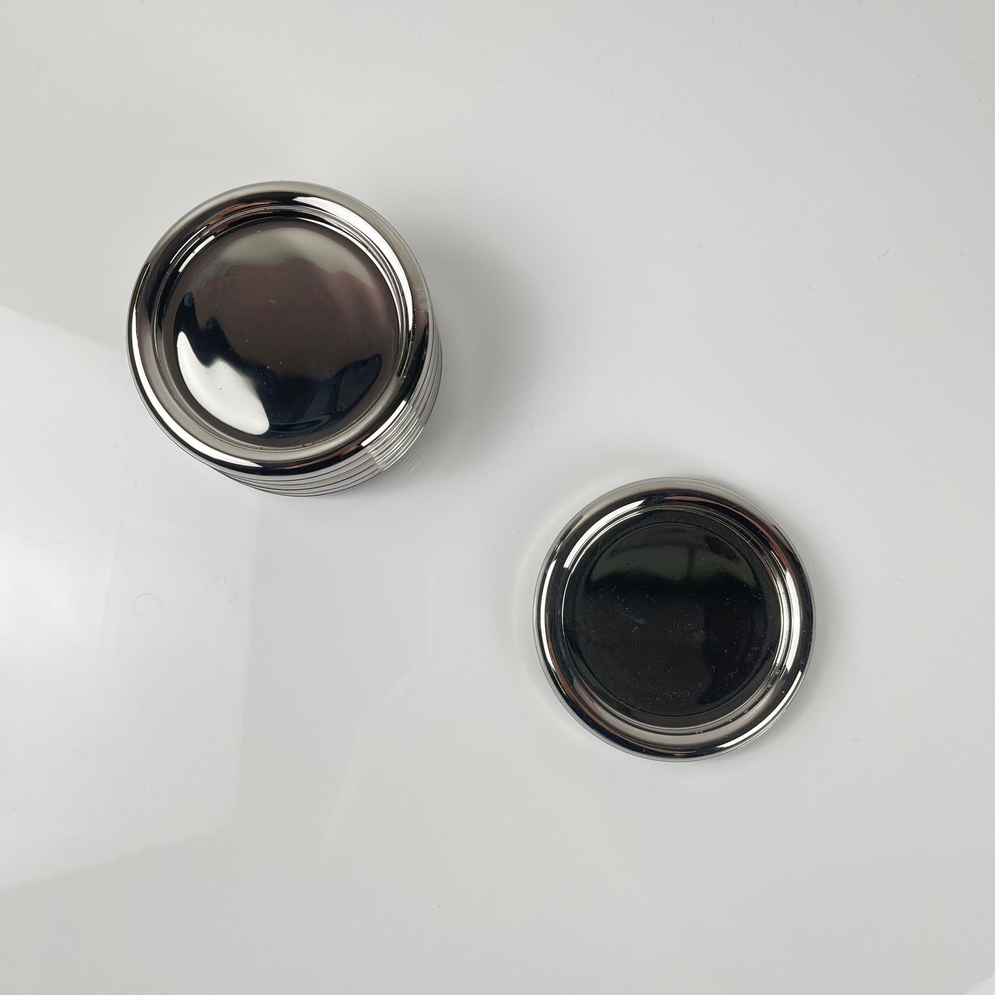 Set de 6 dessous de verre en inox et verre