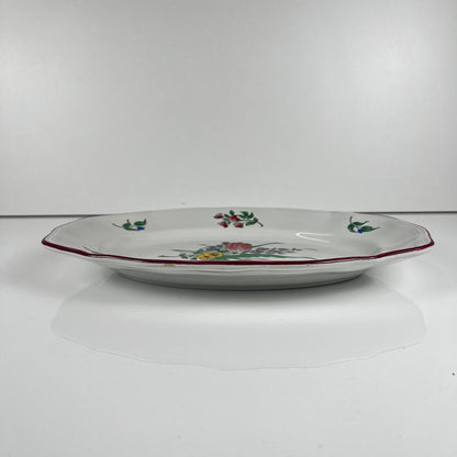 Small oval dish with flat ends, "Réverbère" model by KG Lunéville, tulip pattern.