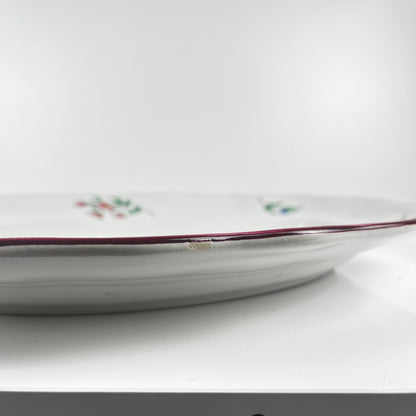 Small oval dish with flat ends, "Réverbère" model by KG Lunéville, tulip pattern.