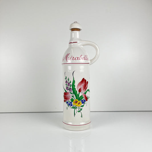 Bouteille "Mirabelle" Modèle Réverbère par KG Lunéville, motif tulipe & rose