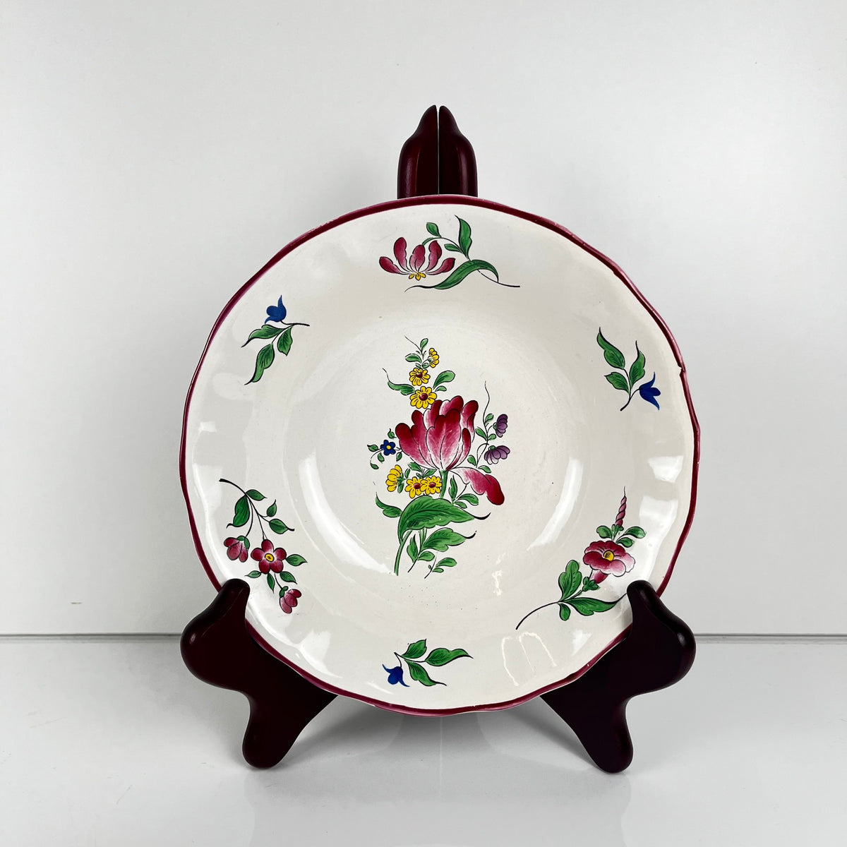 Set de 6 coupelles, Modèle Réverbère par KG Lunéville, motif tulipe & rose
