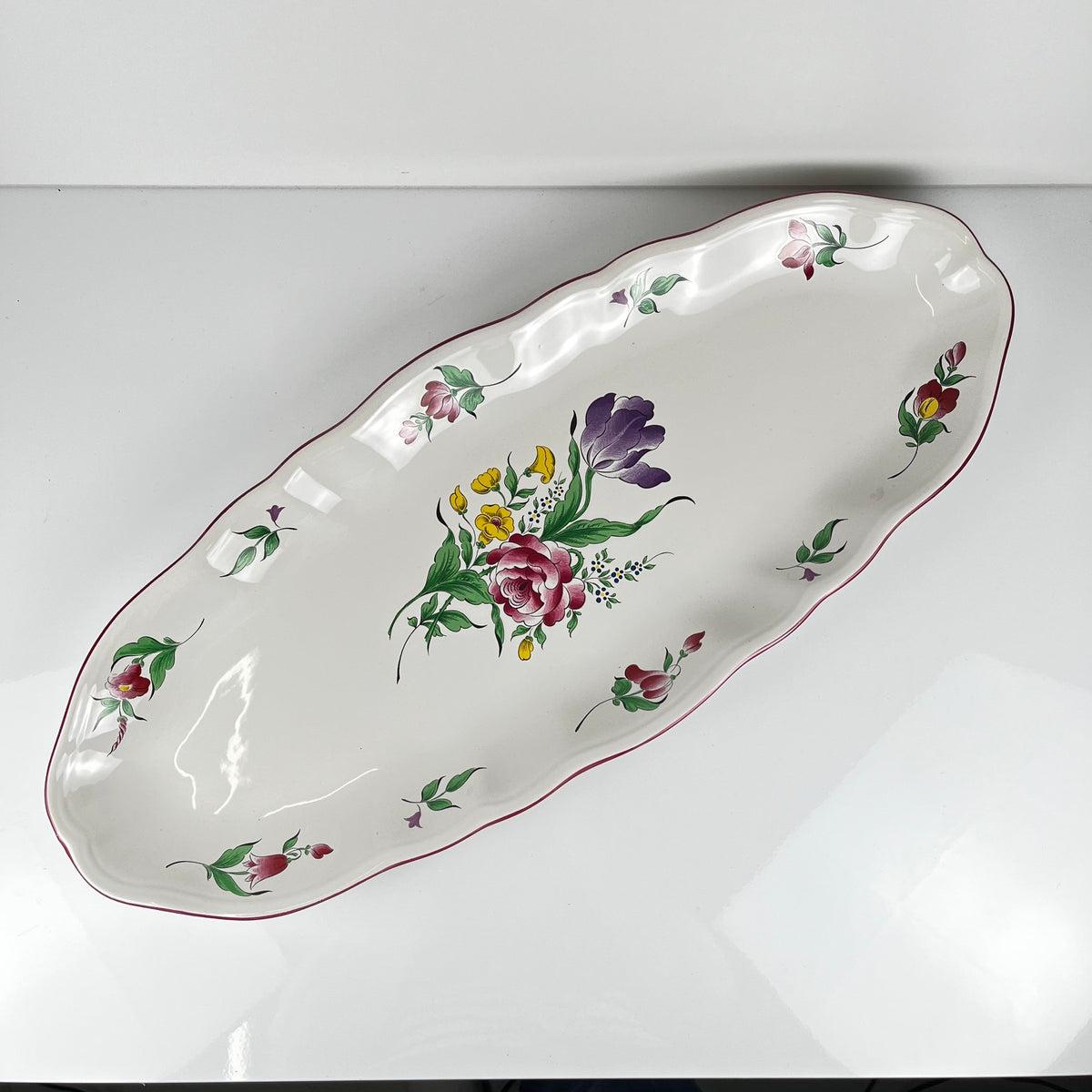 Large fish platter, Réverbère model, by KG Lunéville