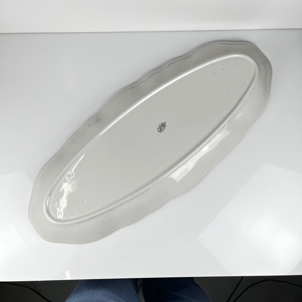 Large fish platter, Réverbère model, by KG Lunéville