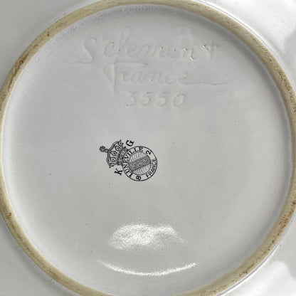 Square salad bowl, Réverbère model by KG Lunéville, rose pattern