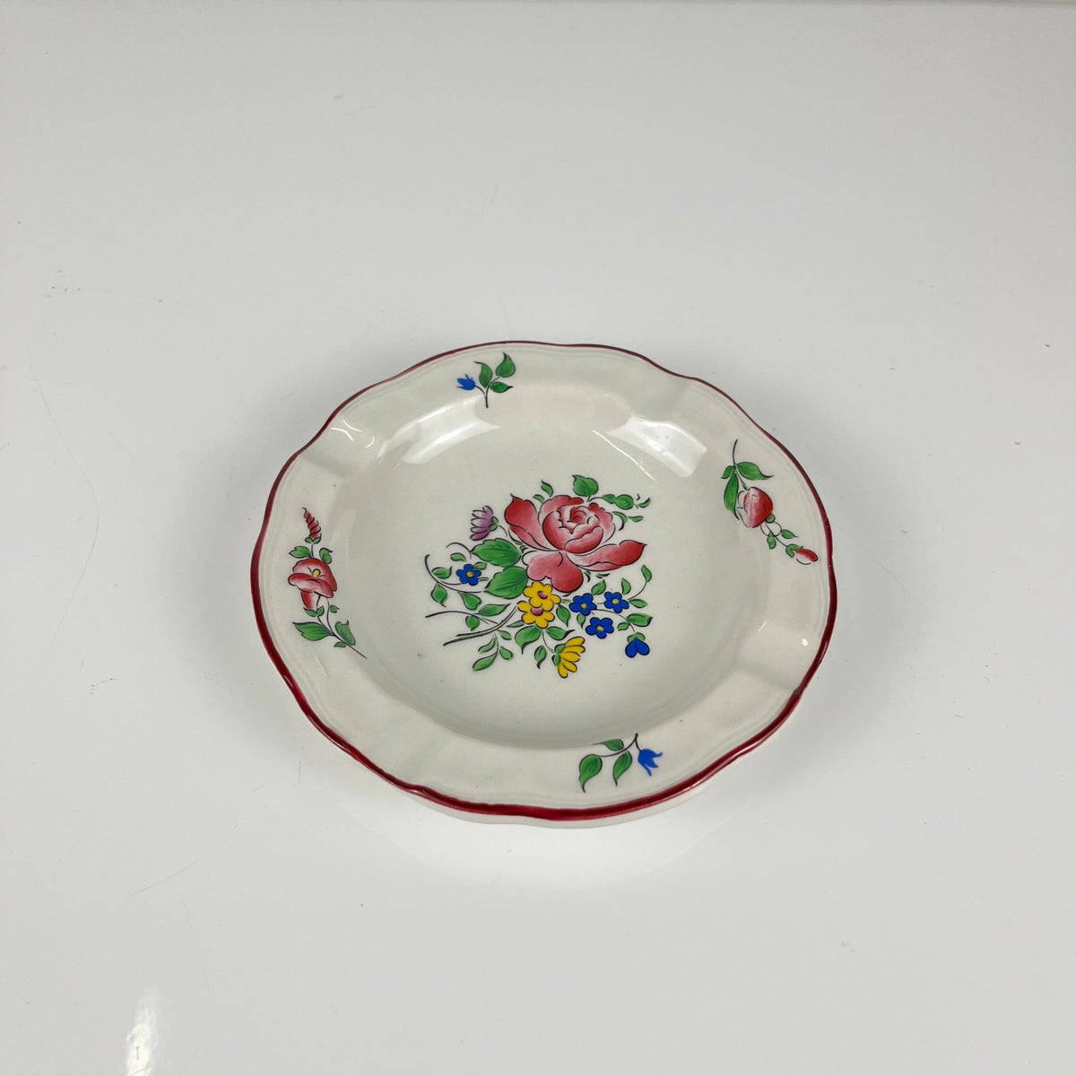 Ashtray, Réverbère model by KG Lunéville, rose pattern