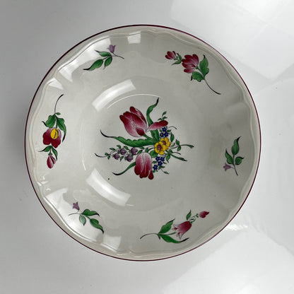 Salad bowl MM, Réverbère pattern by KG Lunéville, tulip design