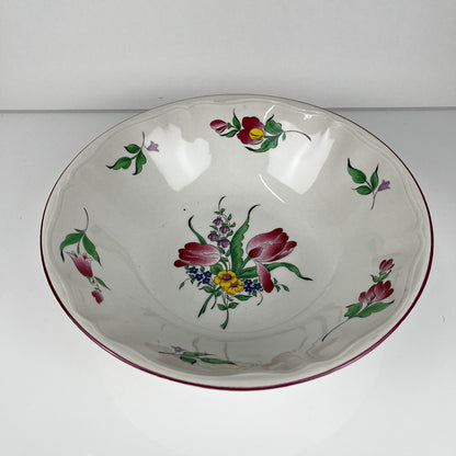 Salad bowl MM, Réverbère pattern by KG Lunéville, tulip design