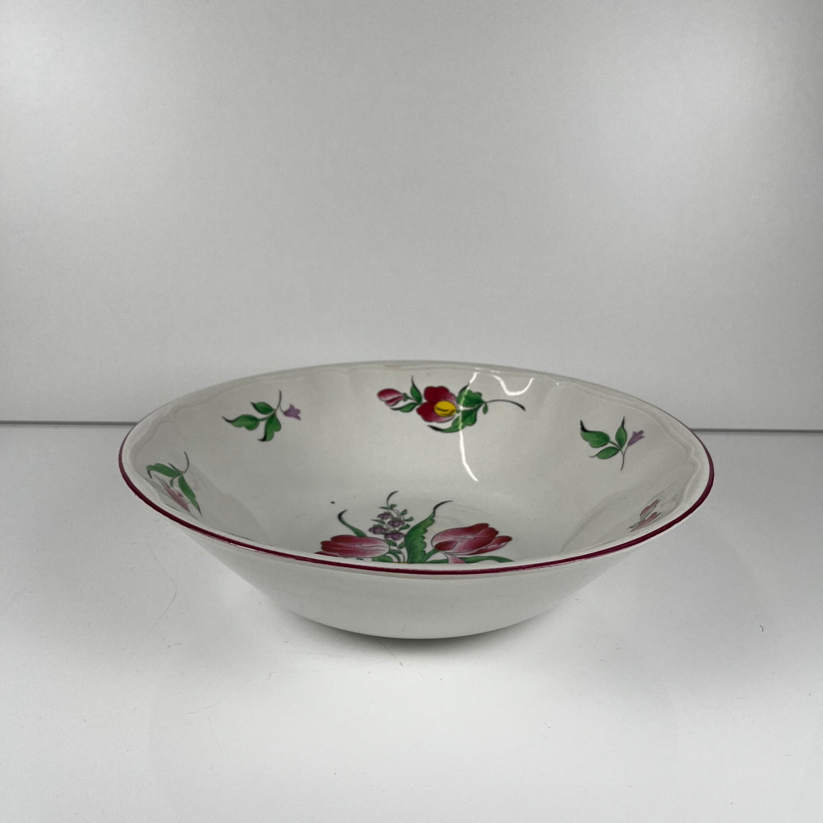 Salad bowl MM, Réverbère pattern by KG Lunéville, tulip design