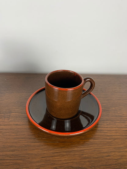 6 coffee cups with saucers, Toreboda Sweden, 1960