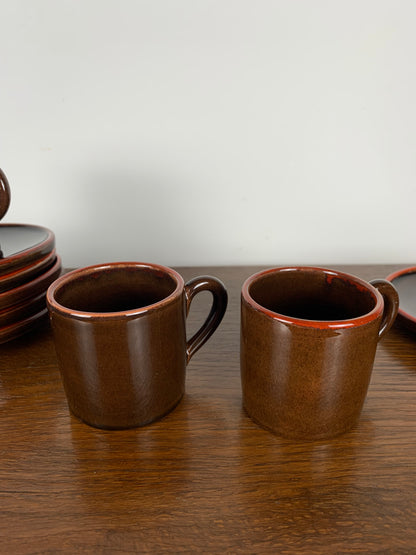 6 coffee cups with saucers, Toreboda Sweden, 1960