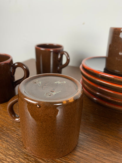 6 coffee cups with saucers, Toreboda Sweden, 1960