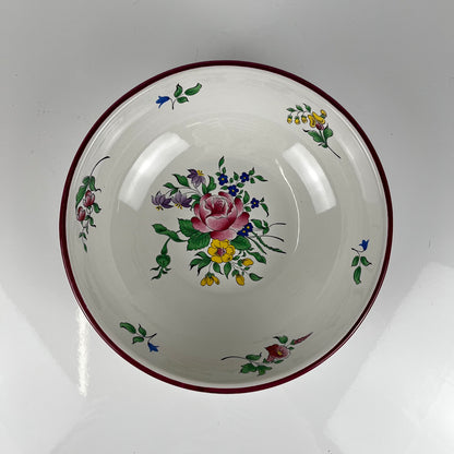 Small salad bowl, Réverbère model by KG Lunéville, rose pattern
