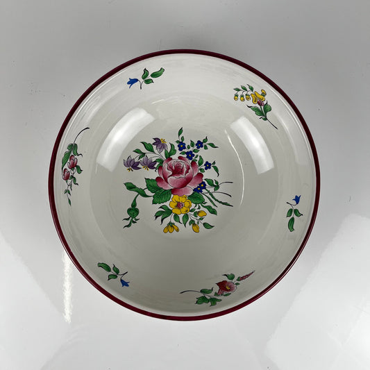 Saladier PM, Modèle Réverbère par KG Lunéville, motif rose