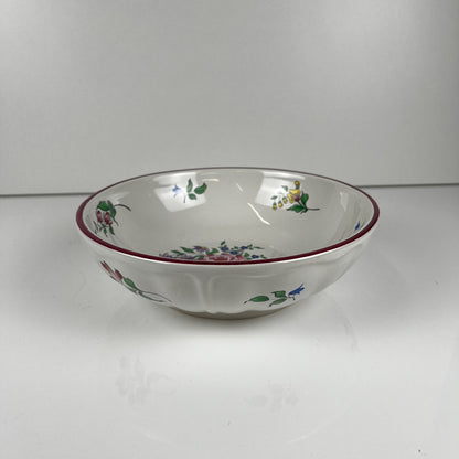 Small salad bowl, Réverbère model by KG Lunéville, rose pattern