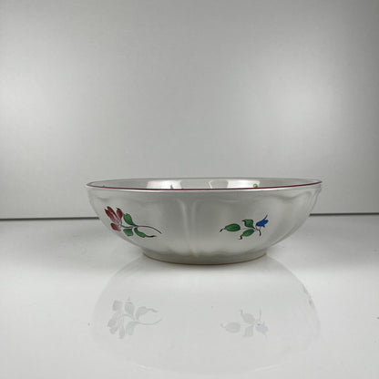 Small salad bowl, Réverbère model by KG Lunéville, rose pattern