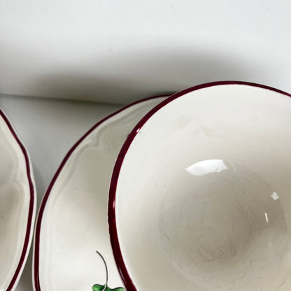 Lot de 5 grandes tasses avec soucoupes,  modèle Réverbère par KG Lunéville