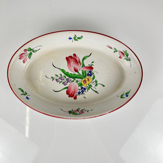 Plat culinaire (pour four), Modèle Réverbère par KG Lunéville, motif tulipe