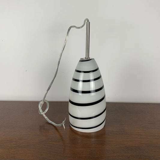 Black and white Murano glass pendant light